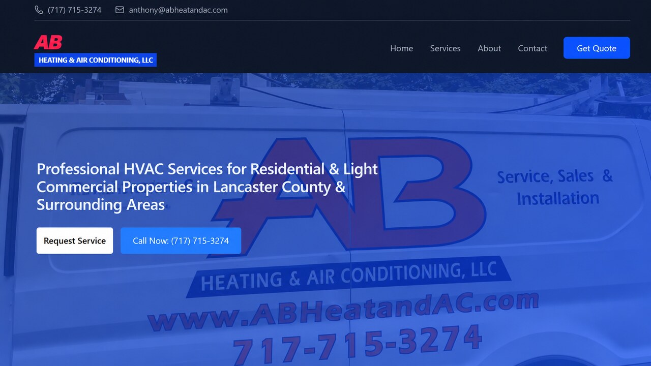AB Heating & Air Conditioning website preview